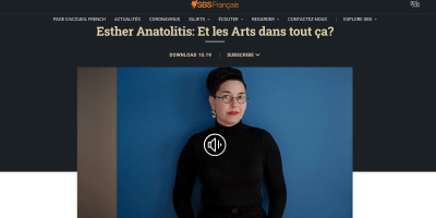 SBS Radio Melbourne screenshot showing Esther Anatolitis