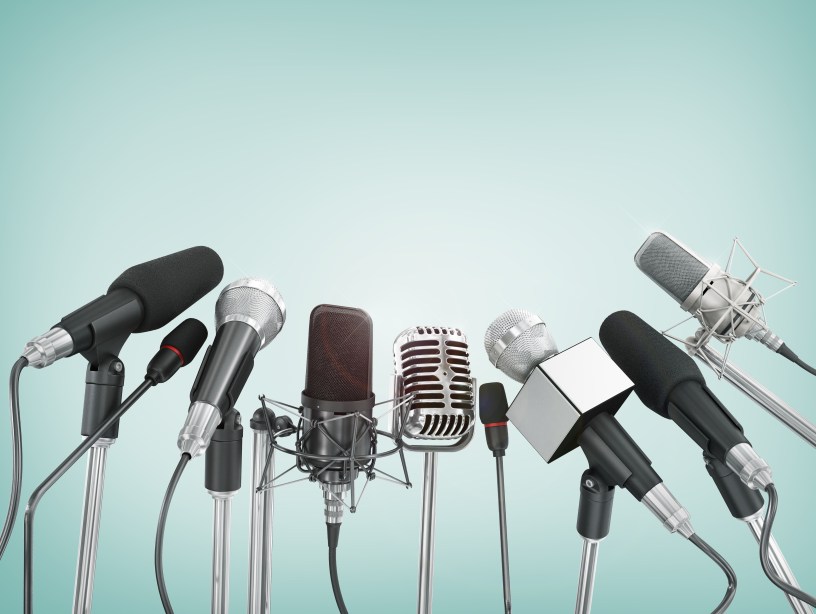 several microphones in a row