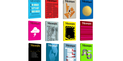 The covers of each of the twelve issues of Meanjin edited by Esther Anatolitis.